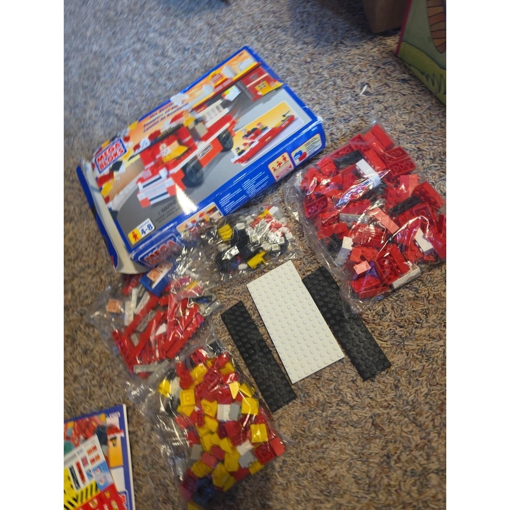 NEW OPEN BOX MEGA BLOKS 1996 Vintage FIRE RESCUE 991 W/ 250 + Building Blocks